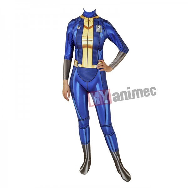 Fallout 4 Vault Suit costume Lycra Halloween clothing