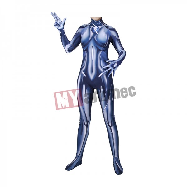 The Flash Superheroes costume blue Female Flash cosplay Bodysuit 