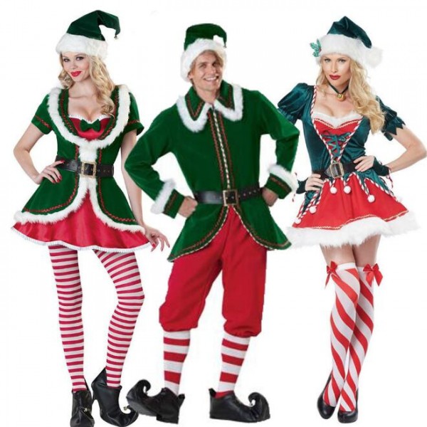 couple elf outfit adult christmas tree costume