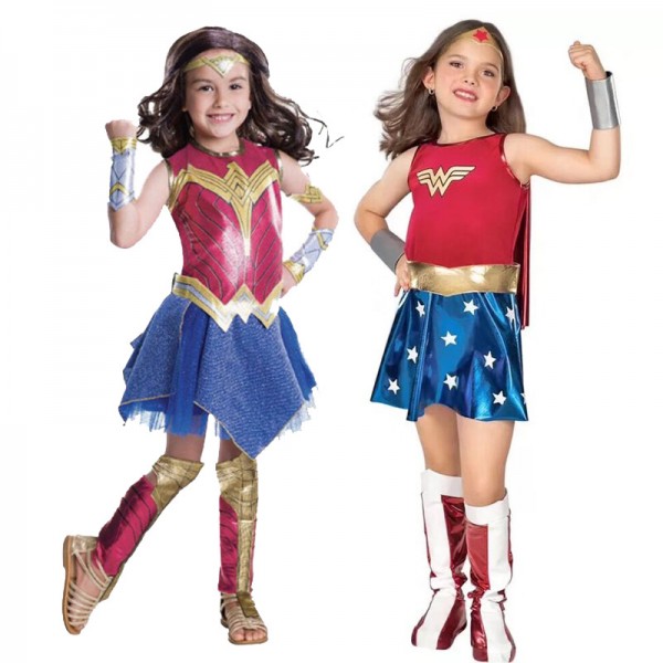 Halloween Wonder Woman cosplay kids costume stage show skirt