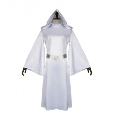 Star Wars cosplay performance clothes Leia Organa Solo white dress Halloween costume