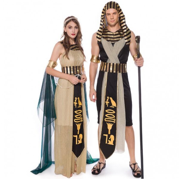 Ancient Egyptian monarch pharaoh couples halloween costume