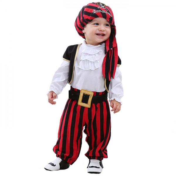 Children's new halloween pirate captain one-piece suit 4 piece set