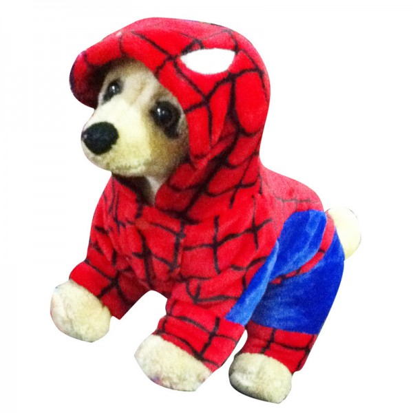New style dog clothes spiderman coral fleece pet halloween cosplay funny costume