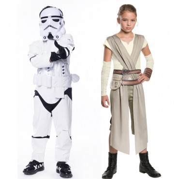 Halloween Star Wars: The Force Awakens Rey Kids Cosplay Costume