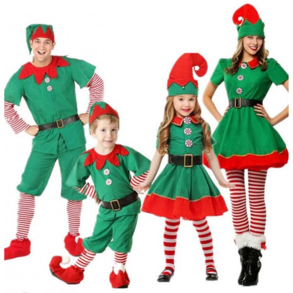 Halloween elf cosplay costume parent-child Christmas suit
