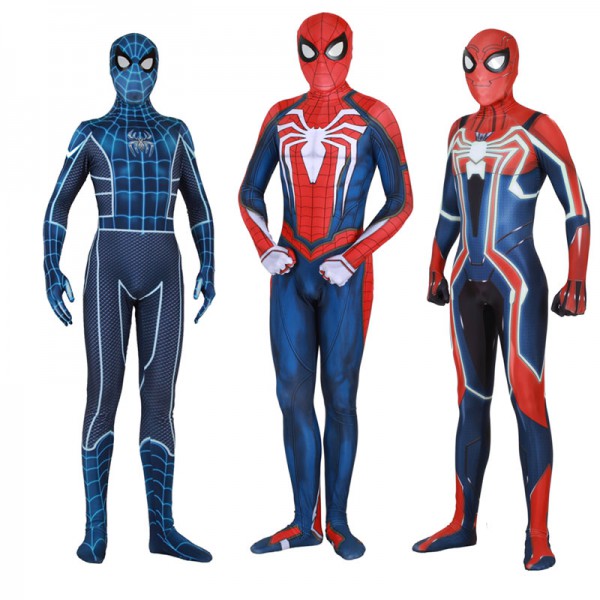 PS4 Insomniac Spider-Man Cosplay Costume  Spiderman Advanced Velocity Fear Itself Adult Kids Suit