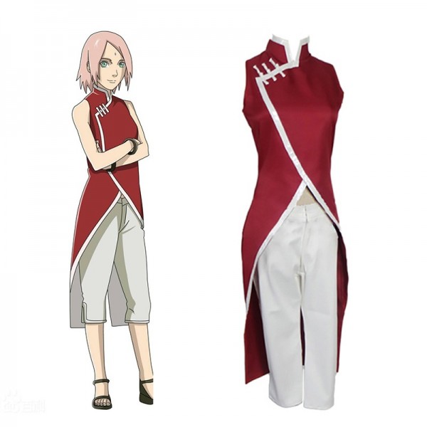 Anime Naruto Haruno Sakura Cosplay Costumes 