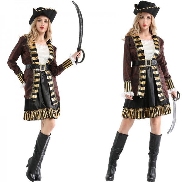 Halloween Pirate Costume Black Dress Outfit For Woman