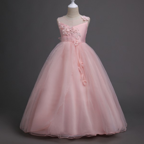 Girls Dress Princess Costumes Misty Rose Long Skirt 