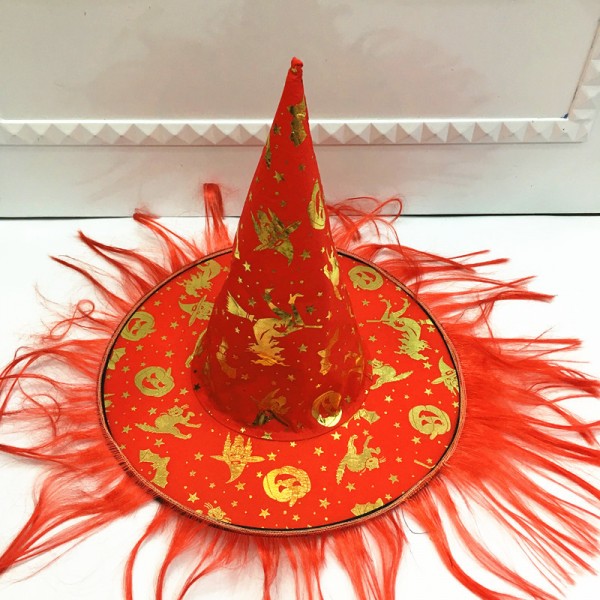 Halloween Unisex Witch Wizard Red Hat