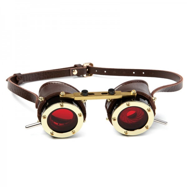 Steampunk Red Blindfold Goggles
