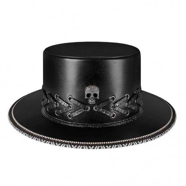 Halloween Steampunk Black Skeleton Jazz Hat 