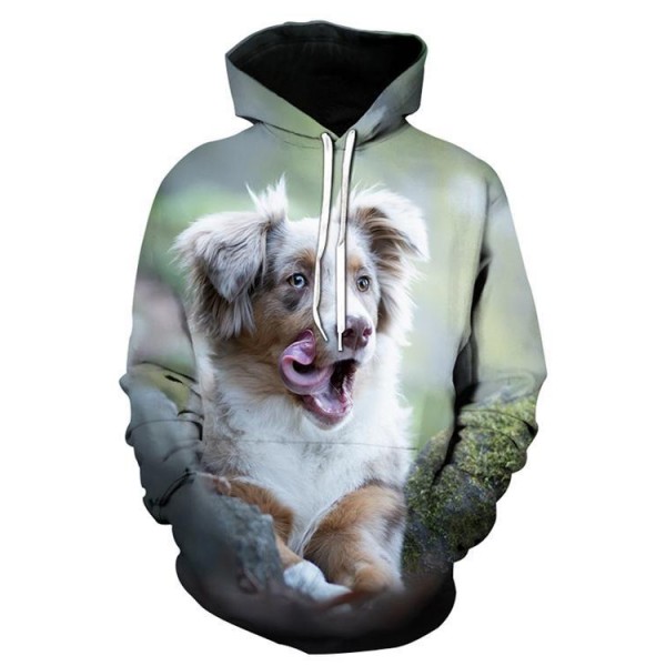 Cute Dog Print Hoodie For Men And Women