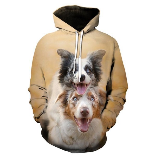 Dog Print Style Sweatshirt Long Sleeve Hoodie