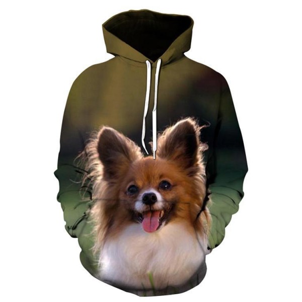 Cute Dog Print Hoodie Animal Sweatshirt For Adults