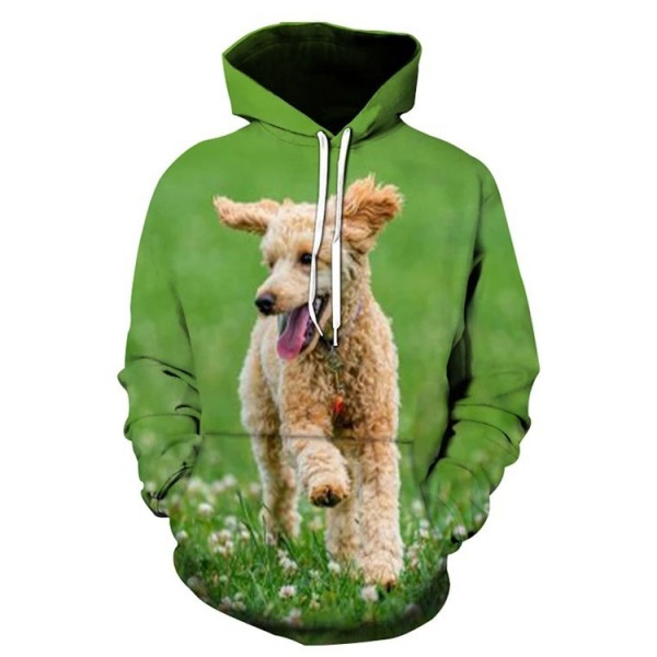 Running Cute Dog Print Hoodie Animal Sweatshirt For Men And Women