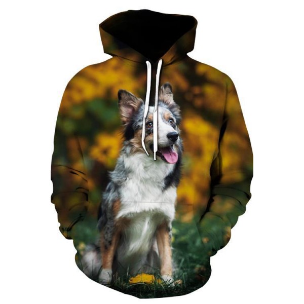 Colorful Dog Print Sweatshirt Animal Sweatshirt For Adults