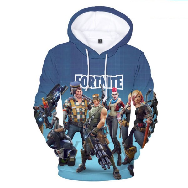 Cool Fortnite Hoodie Blue Sweatshirt For Kids
