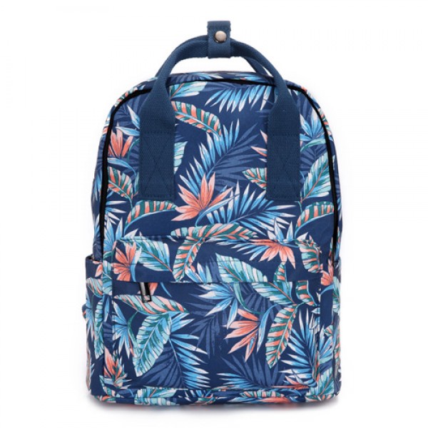 Blue Floral Print Backpack