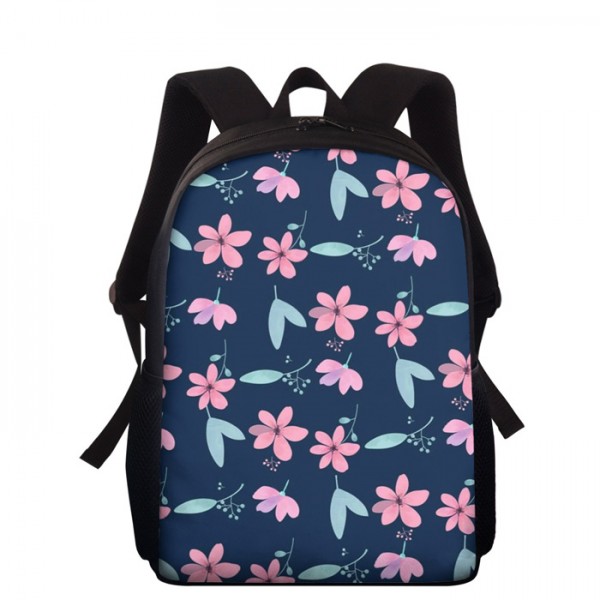 Blue Girls Casual Floral Backpack