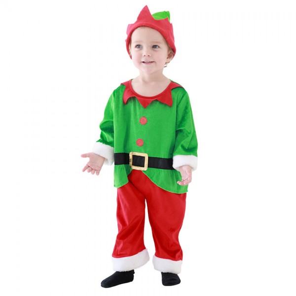 Babys Christmas Santa Red And Green Costume