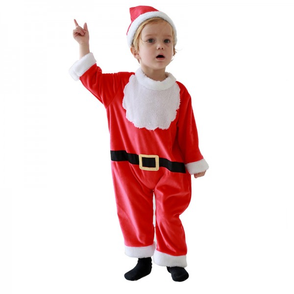 Babys Christmas Santa Red And White Costume 