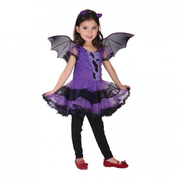 Bat Costume Halloween Purple Dress