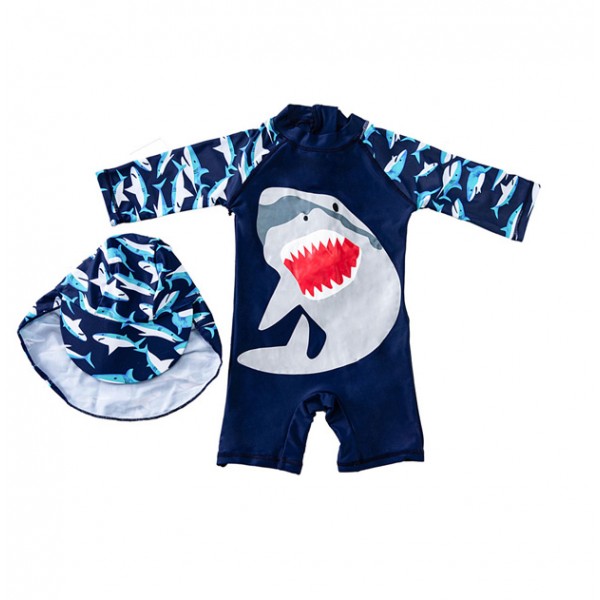 Multicolor Shark Bathing Suit 