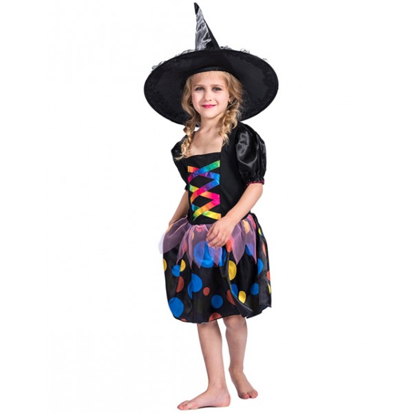 Girls Cute And Colorful Witch Costumes