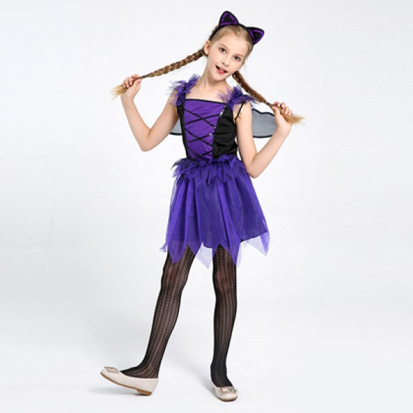 Bat Costume Purple Halloween Dress
