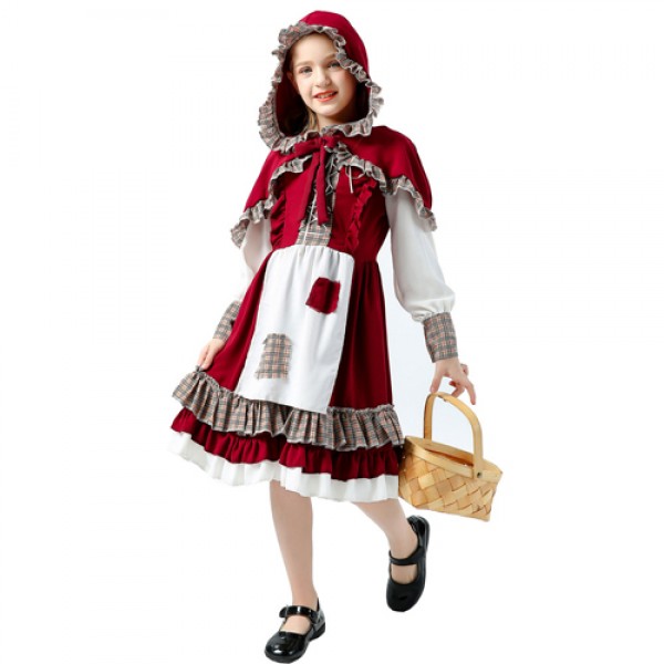 Girls Little Red Riding Hood Costume Cape
