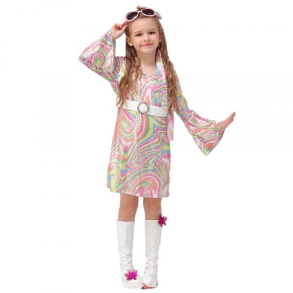 Girls Cool 70s Theme Party Halloween Costume 