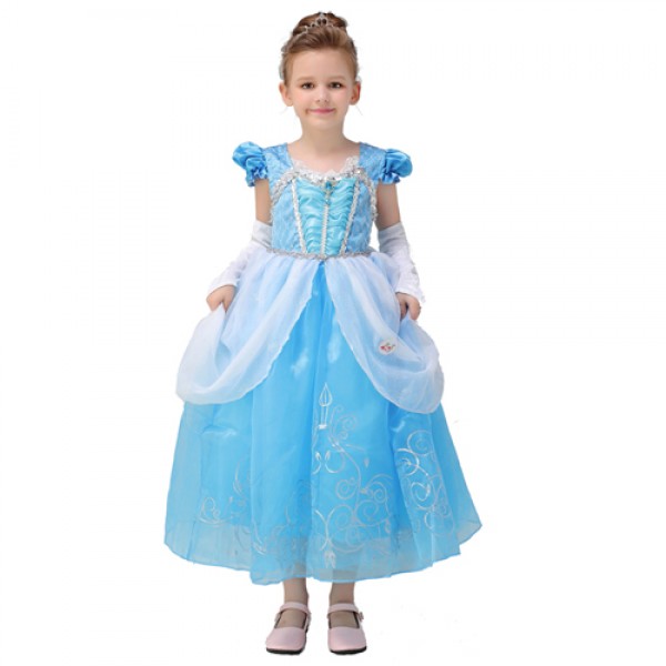 Girls Cinderella Princess Blue Costume 