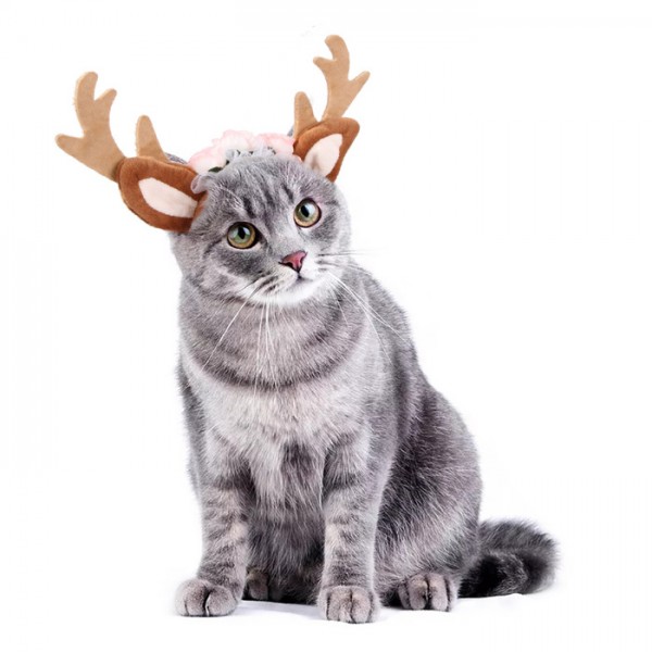 Pet Cat Reindeer Christmas Costume Hat Decoration