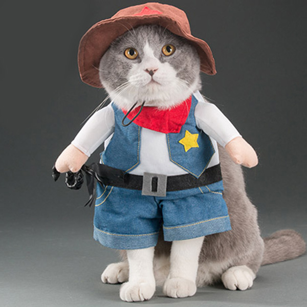 Cool Pet Cat Cowboy Halloween Costume 