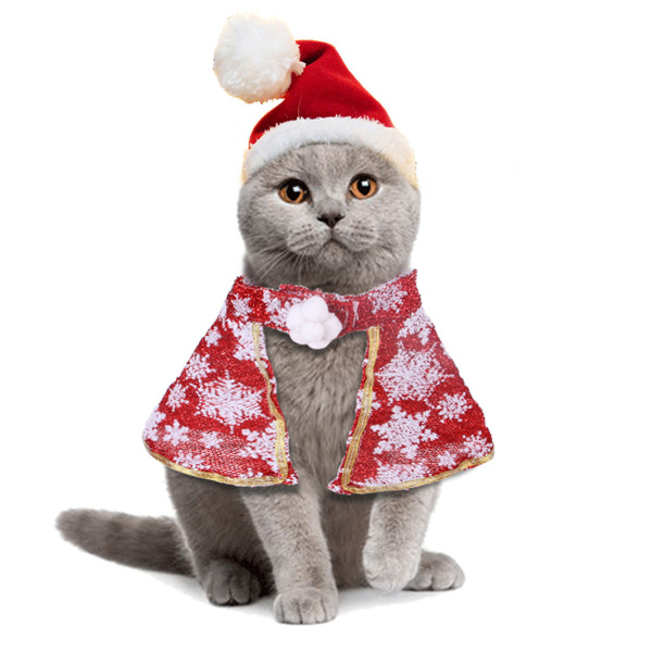 Cute Cat Christmas Costume Cape And Hat