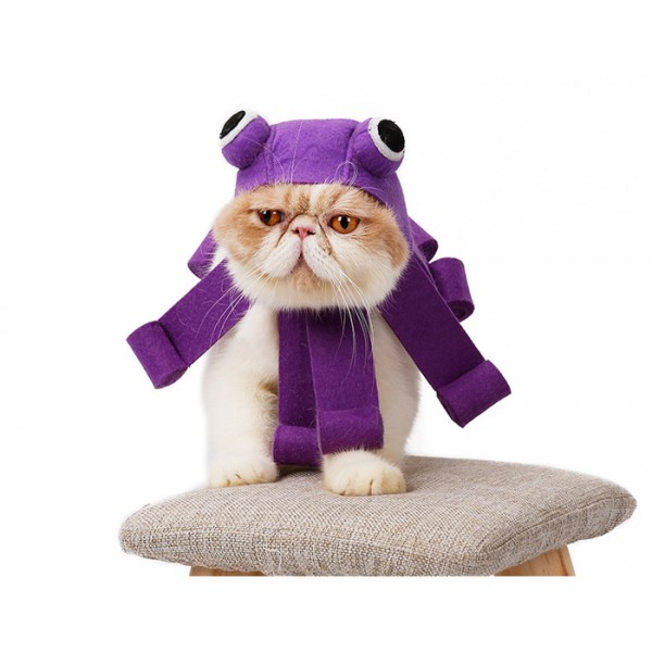 Cat Purple Octopus Costume Hat Decorations