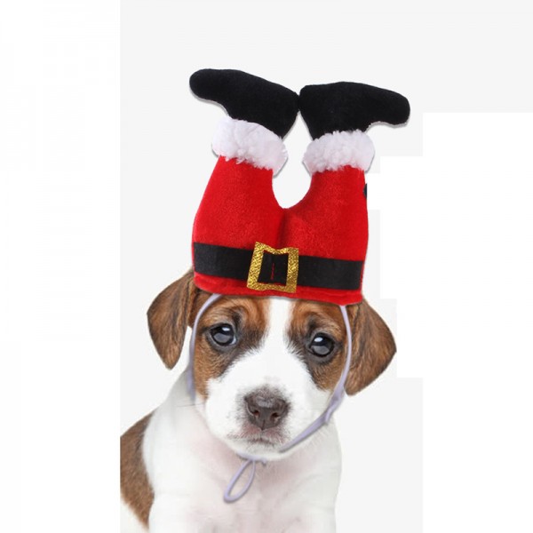 Dog Christmas Santa Costume Hat 