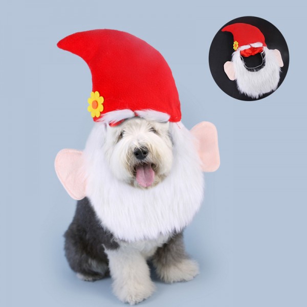 Dog Christmas Elf Costume Hat 