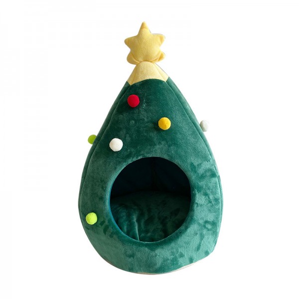 Fun Cat Christmas Tree Bed Cave