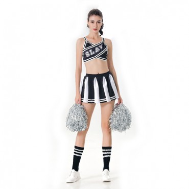 Womens Cheerleader Striped Costume