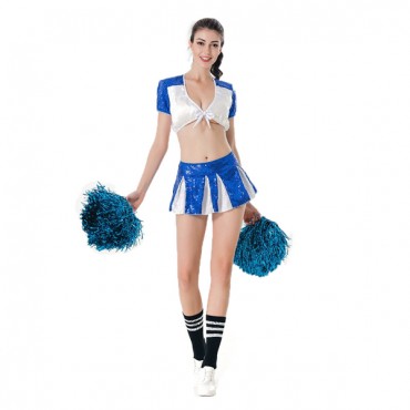 Womens Cheerleader Blue Costume