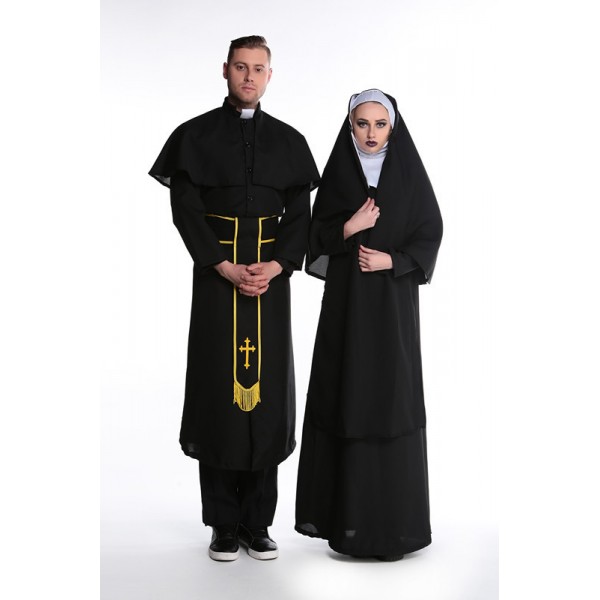 Adult Nun And Priest Halloween Costume