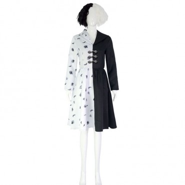Cruella De Vil Costume 101 Dalmatians Cosplay Coat
