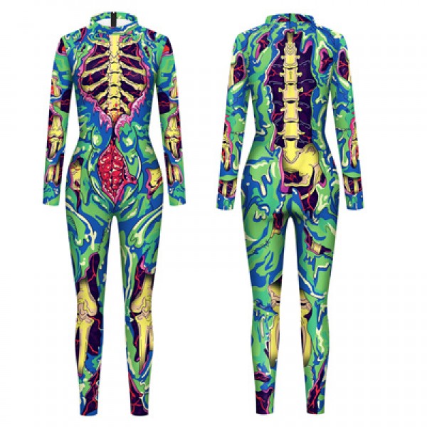 Adult Scary Skeleton Jumpsuit Costume 
