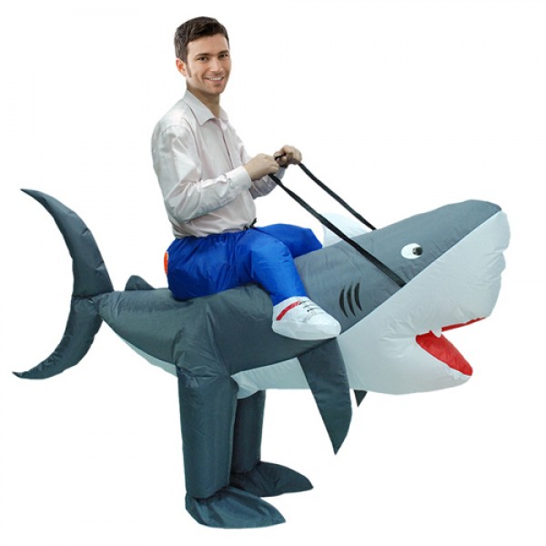 Adult Cool Inflatable Shark Blow Up Costume