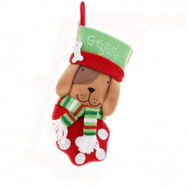 Pet Dog Character Christmas Stocking Decorations