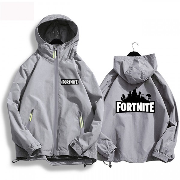 Gray Fortnite Game Jacket For Men