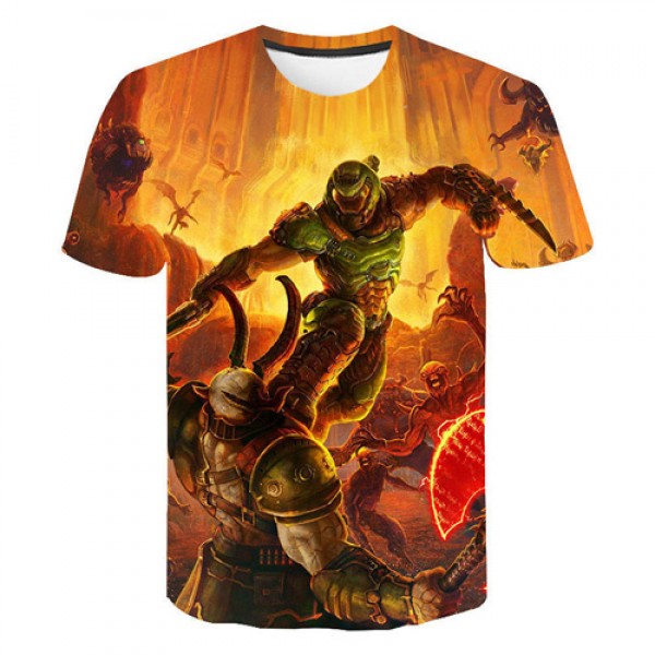 Mens Game Doom Round Neck T Shirts